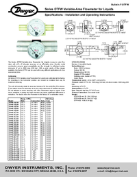 Thumbnail of document Manual - DTFW Variable-Area Flowmeter for Liquids & Oils